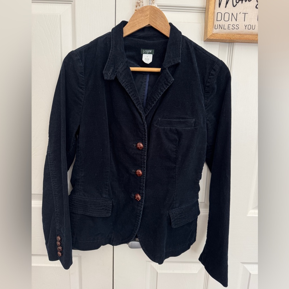 J. Crew navy blue corduroy jacket, size: small